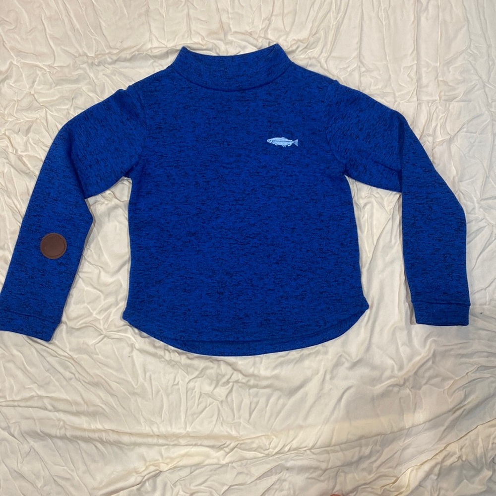 Salmon sisters mock neck